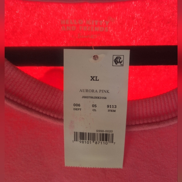 NWT Sanrio Hello Kitty & Friends Pink Sweatshirt Size XL - Picture 3 of 6